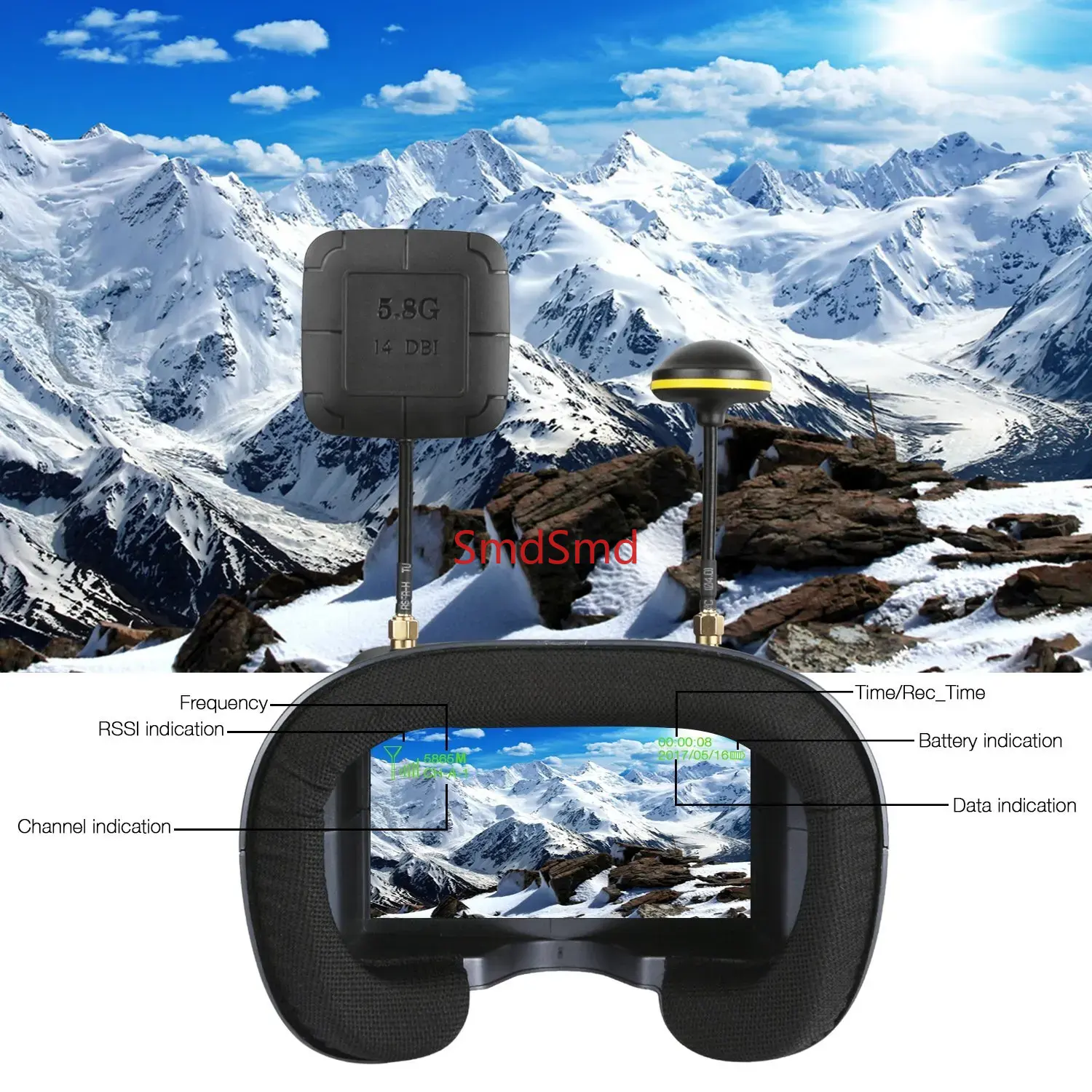 008D PRO Kacamata FPV 5,8GHz d - Fpv Drone Goggles ulasan dan harga